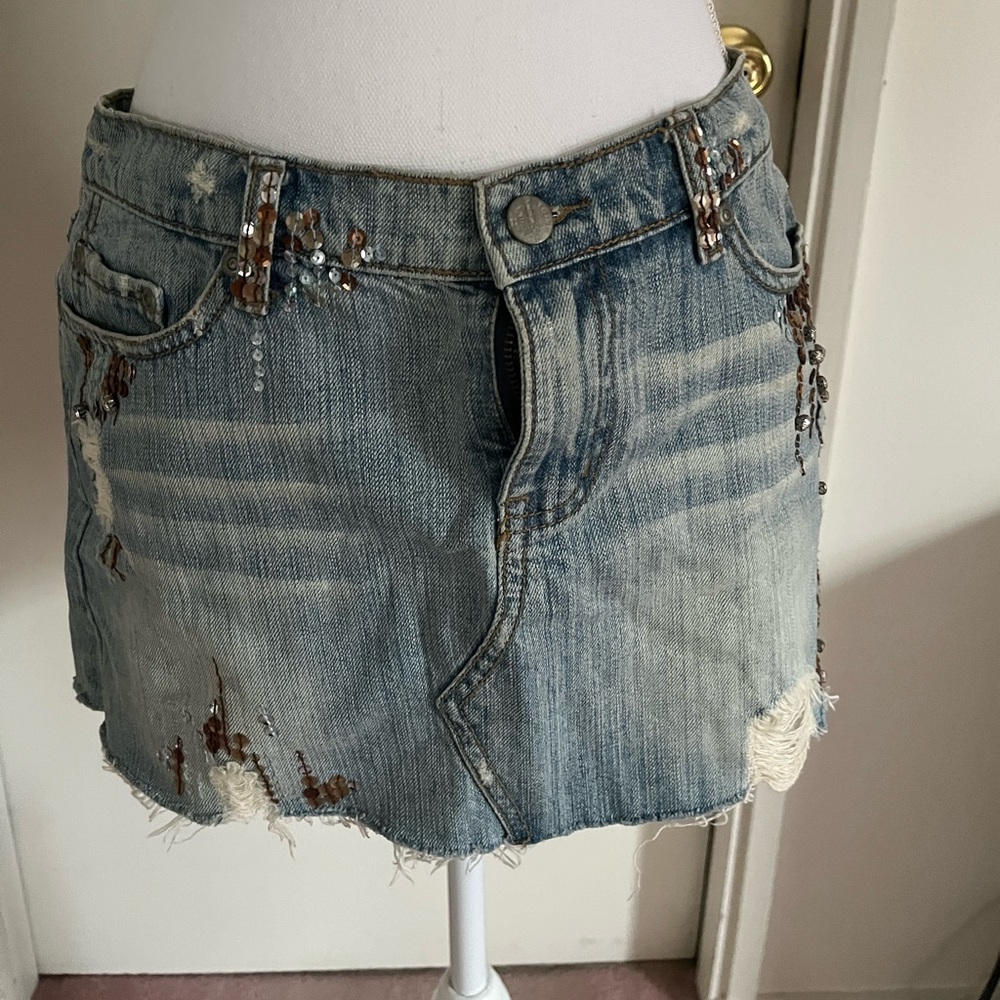 Denim mini skirt